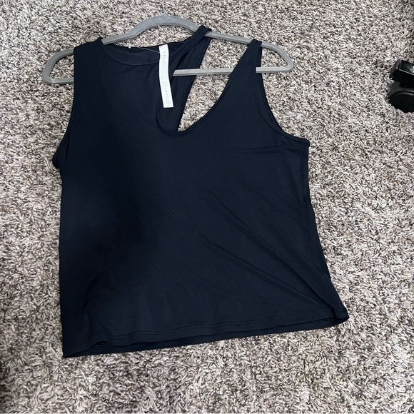 Women's Black Asymmetrical Tank Top - Picture 1 of 3